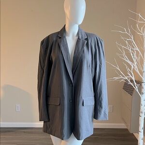 Women's Oversized Blazer - Wild Fable Gray Pinstripe.
